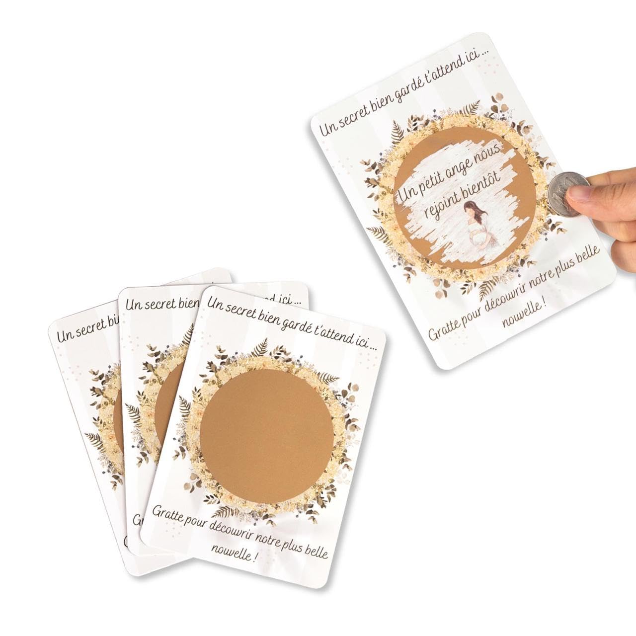 Journal de Grossesse a remplir Kit d'Empreintes Bébé Livre de Grossesse 4 Cartes a Gratter Annonce Les premières Fois de Bébé Checklist Baby Shower Cadeau Future Maman Souvenirs