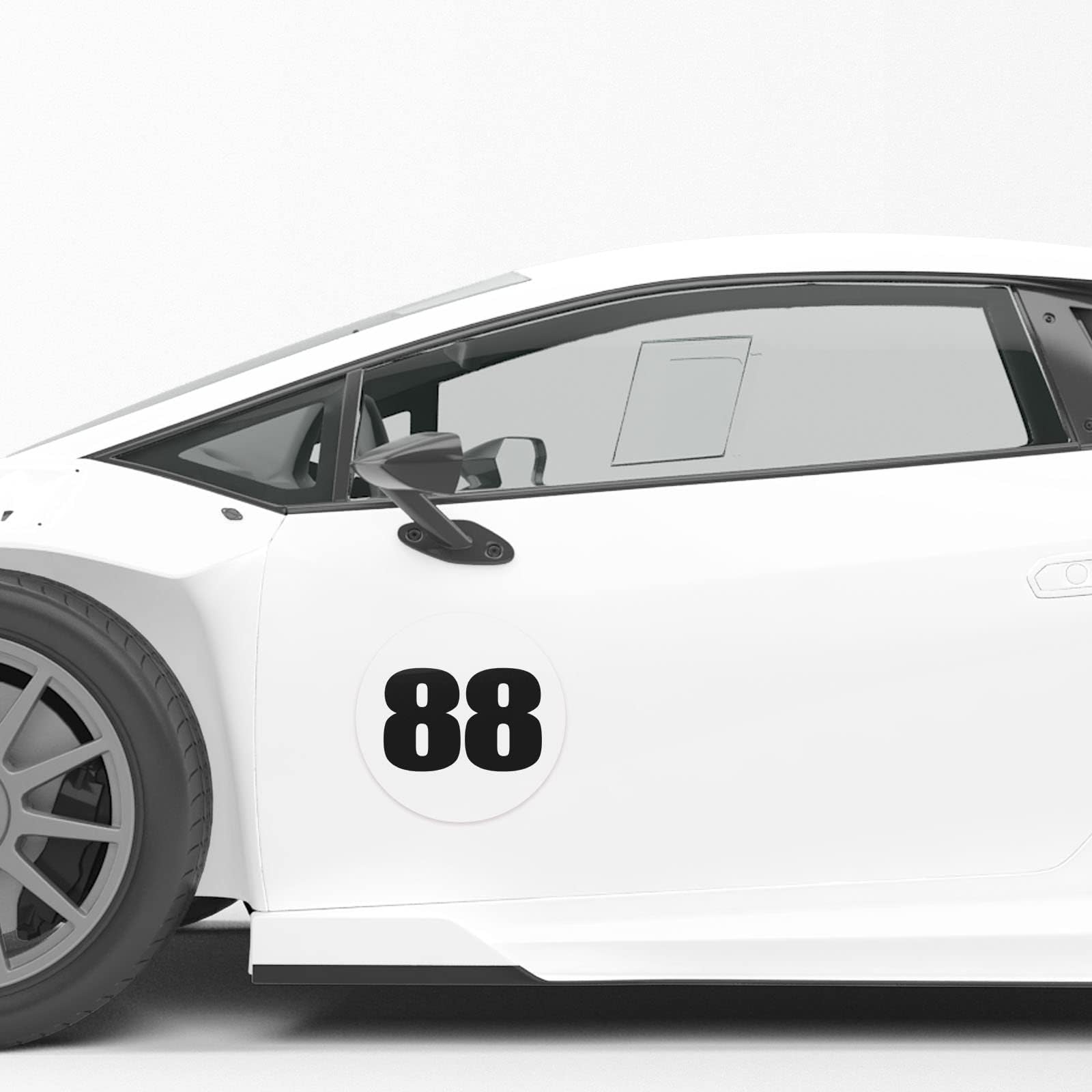 MC MOTOPARTS Custom Magnetic Racing Numbers - Waterproof & Mud-Proof Decals | Tight Fit, Easy Clean & No Marks | 8", 10", 12", 15", 18" Inch Circle