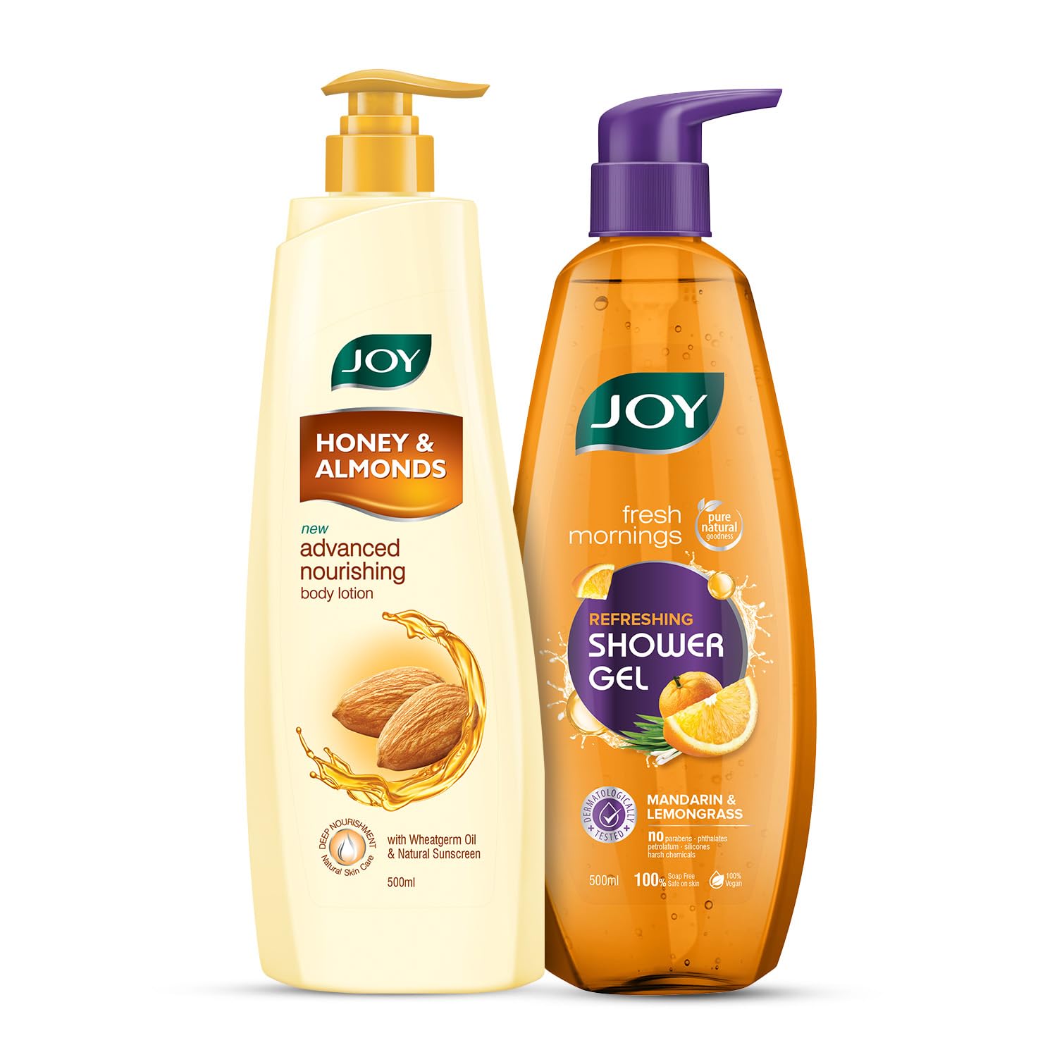 Honey Almond Body Lotion (500ml) & Vitamin C Body Wash (500ml) for Summer Care | Cleanse & Moisturize Your Skin For Healthy & Soft Skin | For Women & Men, Daily Summer Combo pack of 1000ml