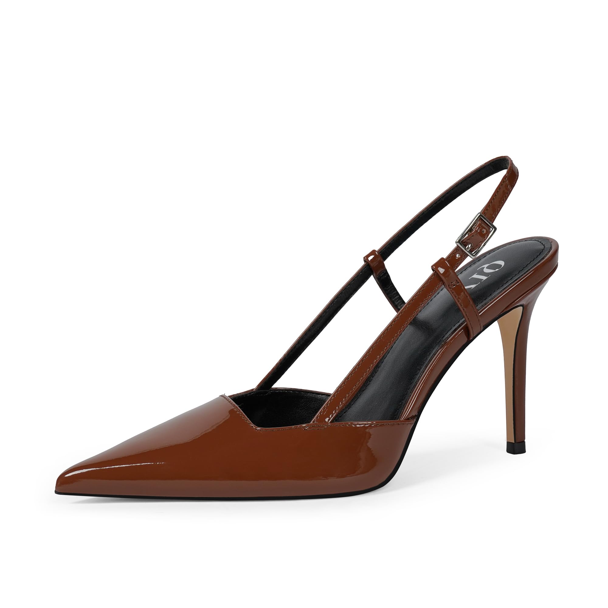 QIY Closed Toe Slingback Heels Women Pumps Strappy Pointed Toe Stiletto Heels for Women Wedding Party Dress Shoes