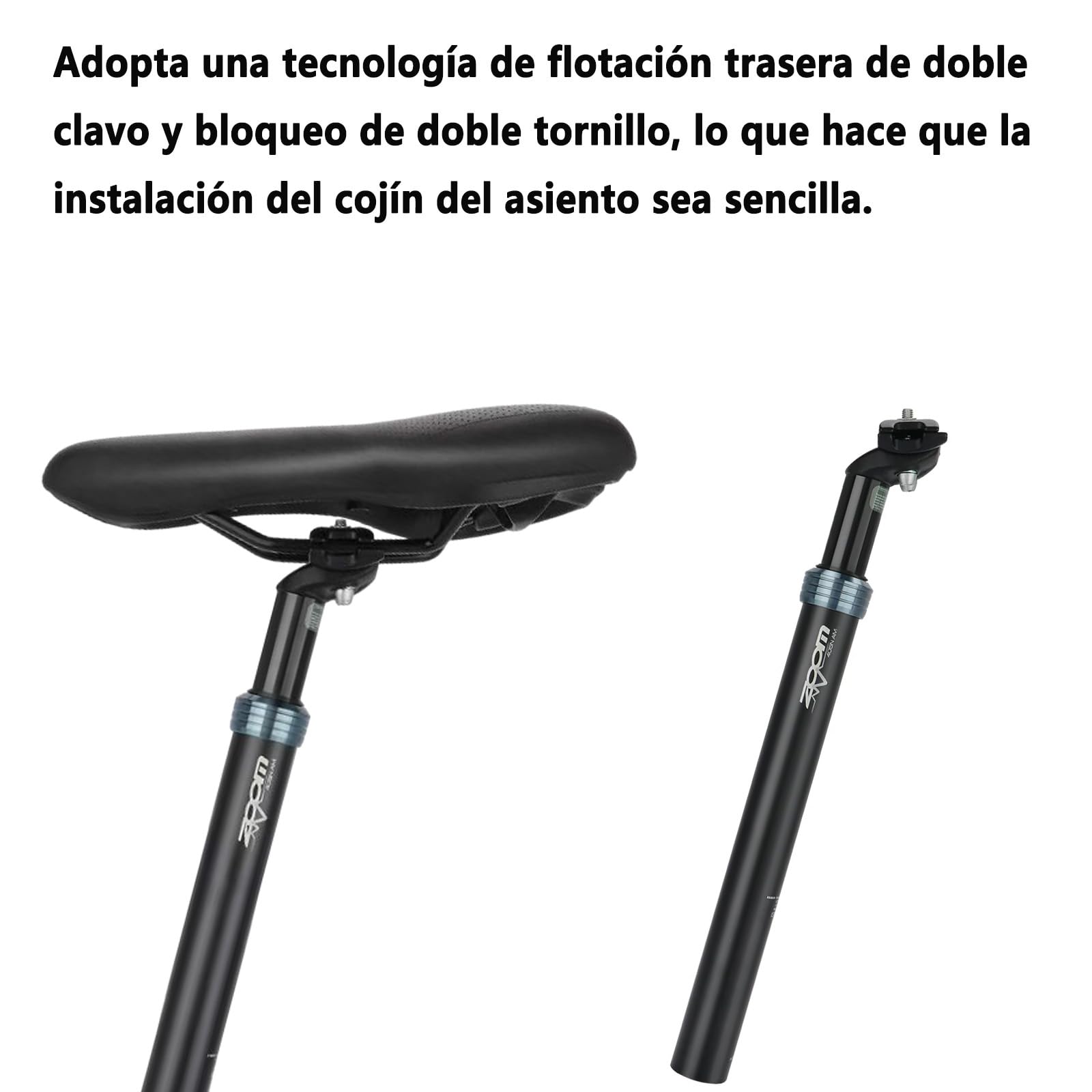 Tija de sillín de Bicicleta con suspensión, tija de sillín con Resorte, diámetro 27,2mm/30,8 mm/30,9mm/31,6 mm,Adecuada para Bicicletas eléctricas, Bicicletas de montaña, Bicicletas urbanas