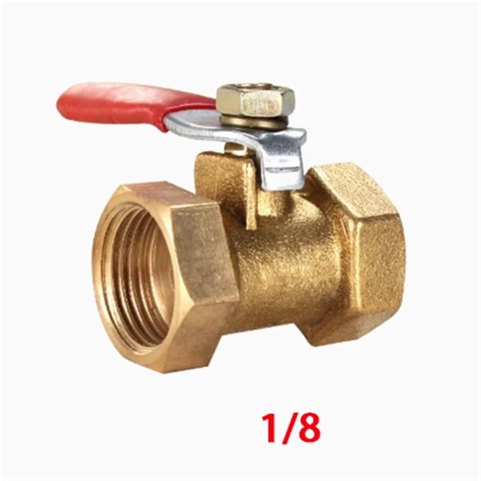 Mosiężny zawór kulowy 1/4'' 3/8'' 1/2'' gwint wewnętrzny zawór kulowy mosiężne złącze złącze węża miedzianego łącznik łącznik (A)