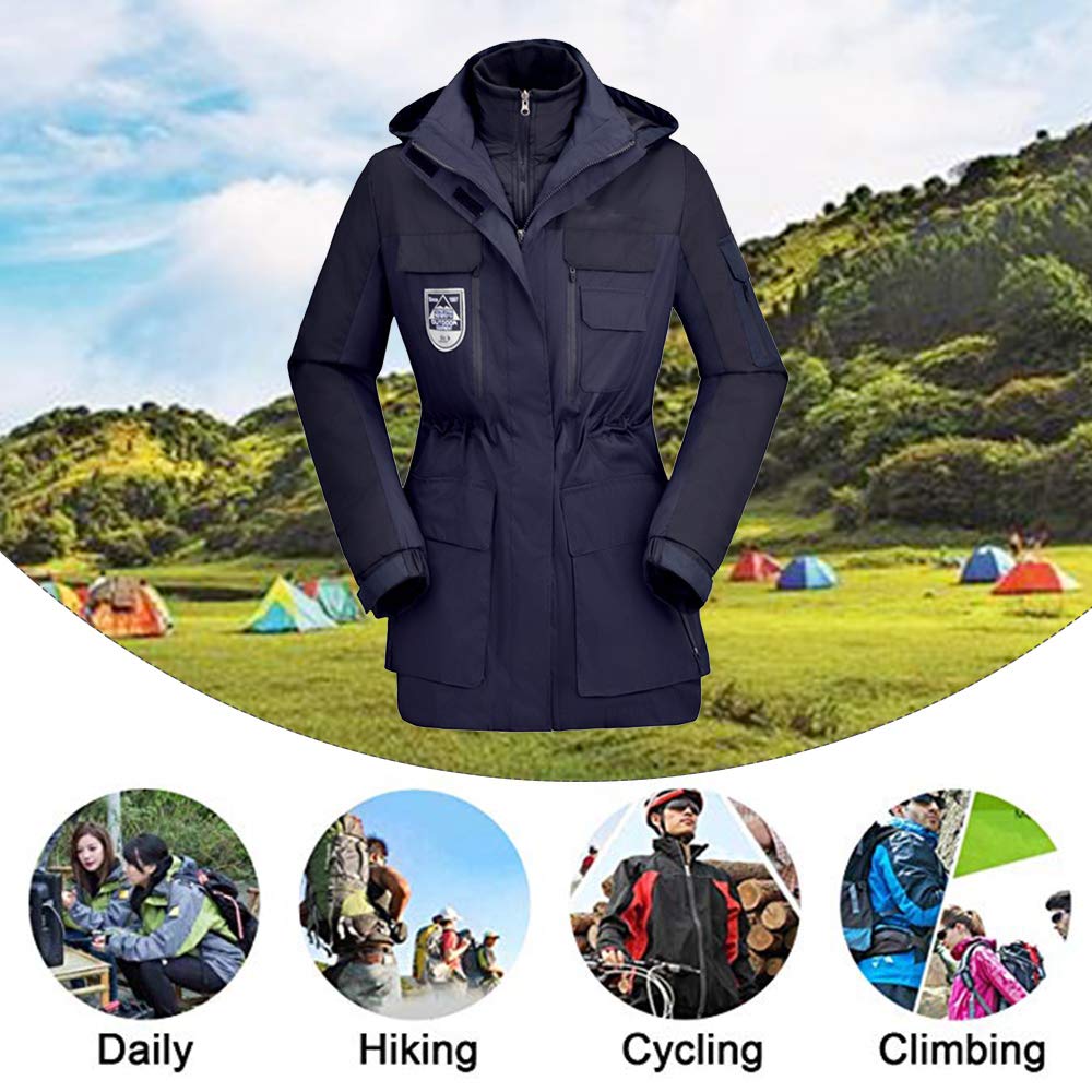 Chaqueta de Montaña Impermeable para Deportes Hombre con Capucha, Cortavientos Chubasqueros Rompevientos Jecket para Running Escalada Senderismo Ciclismo Camping