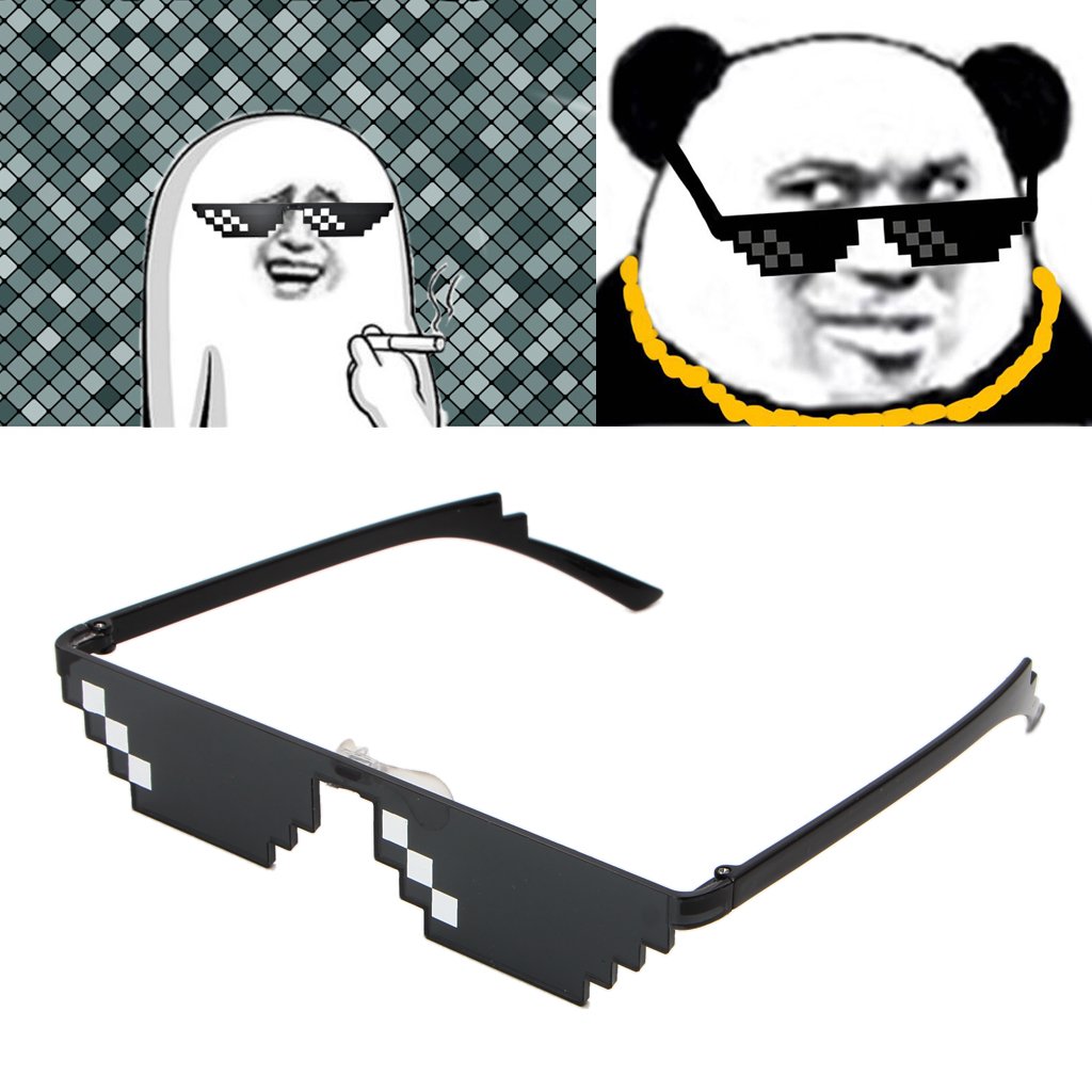 MOMOJIA Cool 3 Bit MLG Pixelated Sunglasses Deal with It Glasses Pixel Sunglasses
