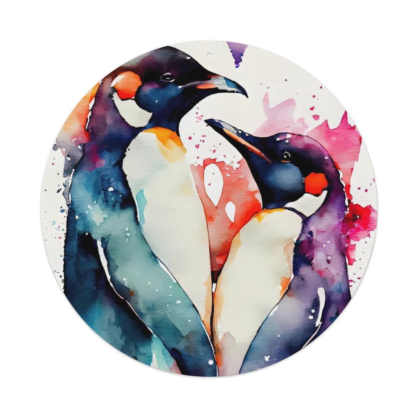 Animal with Two Penguins Metal Tin Sign