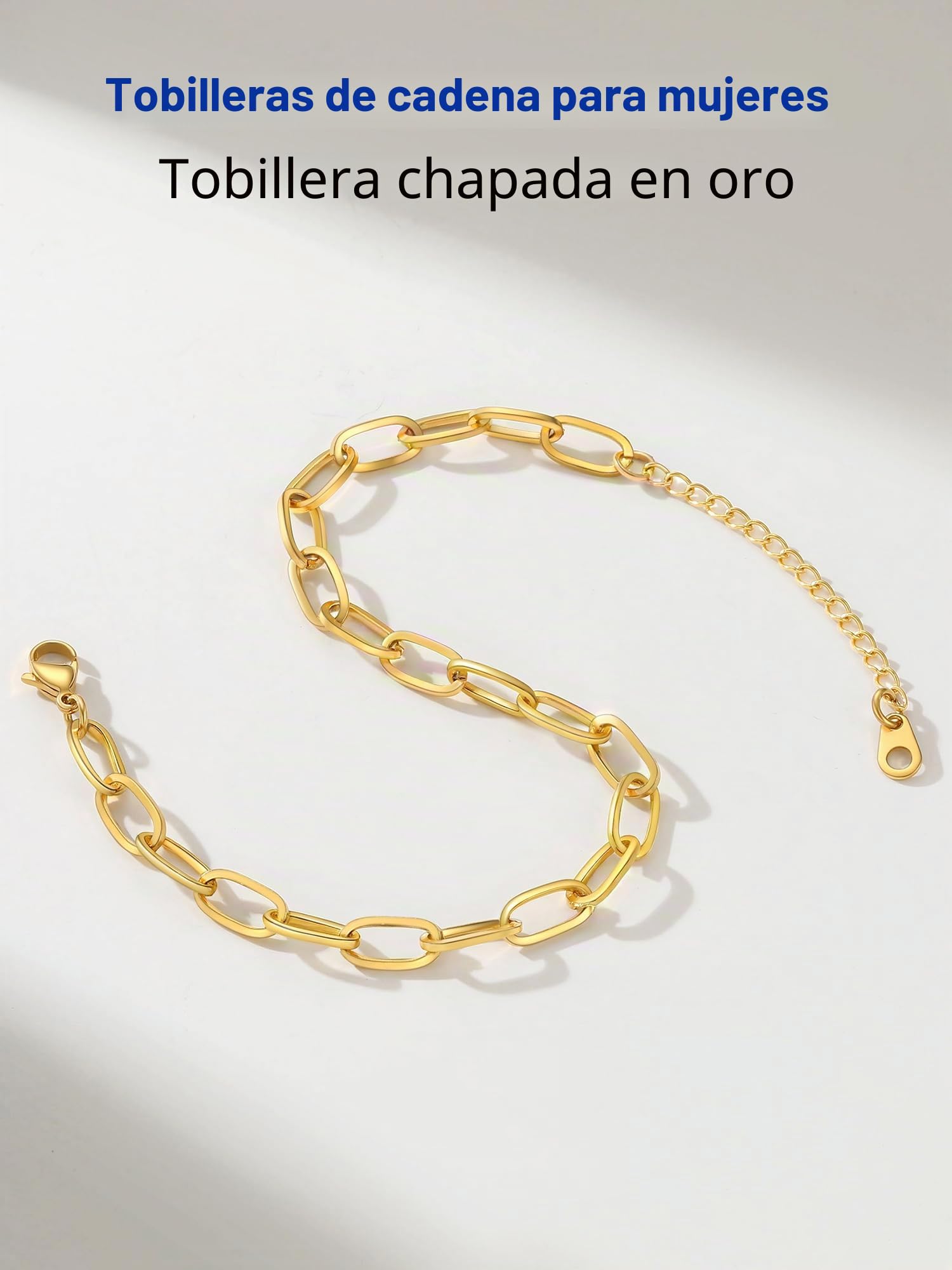 PROSTEEL Tobilleras Pulseras Acero Inoxidable 2PCS/3PCS Pulseras de Tobillo Cadena de Clip Multicapa Conjunto Joyas de Mujer Chica para Verano Playa 22cm+5cm