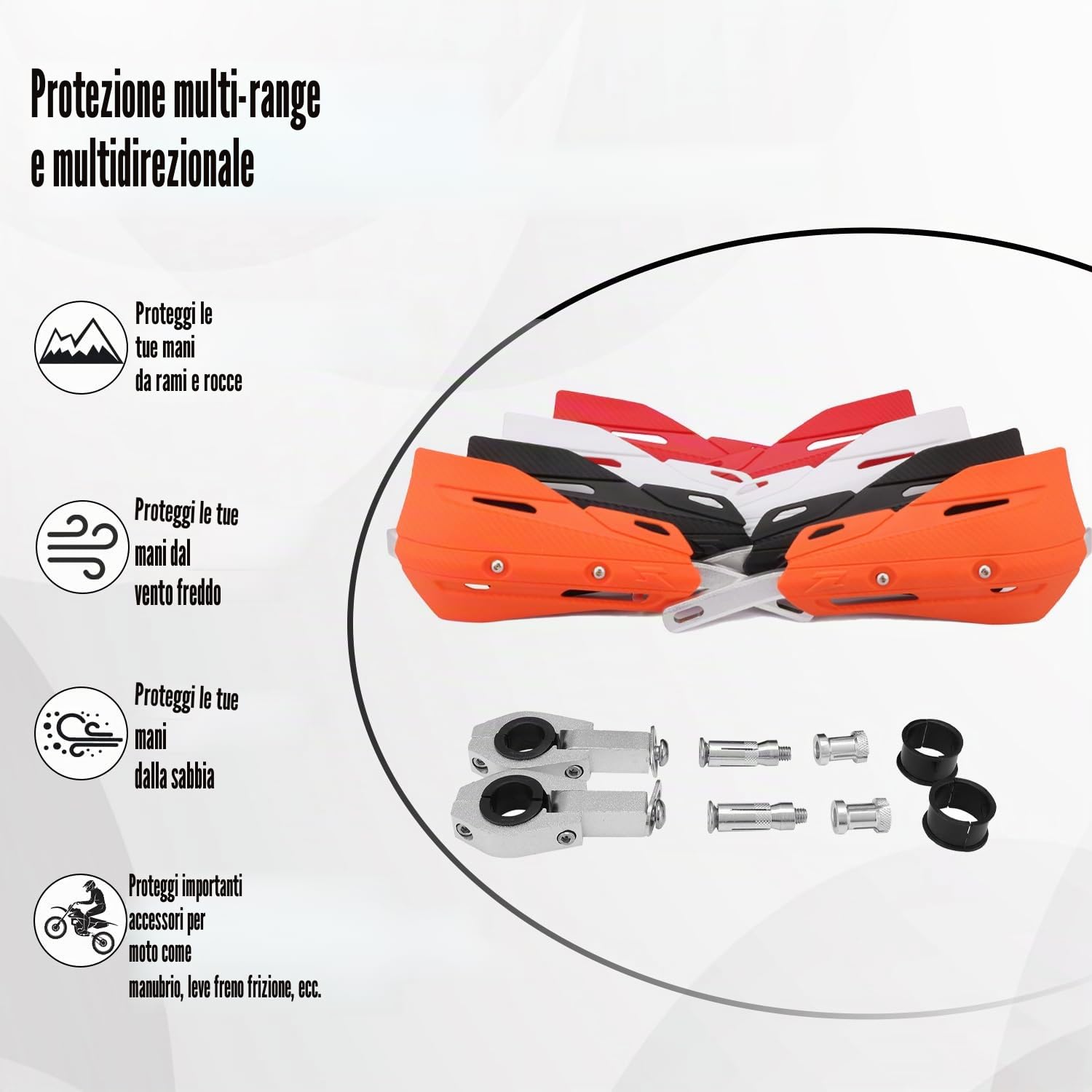 Paramani Motocross,Protege Main Paramani Moto Universale in Alluminio per Manubrio da 22 mm e 28 mm per KTM Surron Husqvarna 701 Moto Cross Pit Bike Dirt Bike MX Racing ATV Quad-Nero