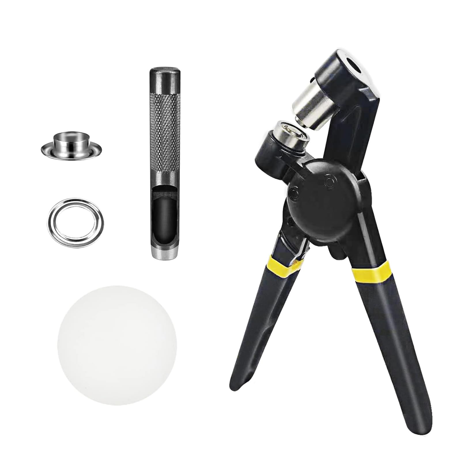 Tsophreniq Black Grommet Eyelet Pliers Tool Kits Fabric Leather Hole Eyelets Grommets Punching Pliers For Fabric Leather Belt Shoes Clothes Metal Grommet Kits