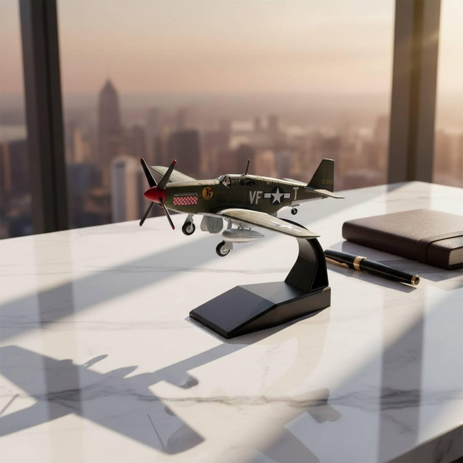 Modello Aerei Modello Aereo da Collezione Aereo in Miniatura Riproduzione Storica Caccia WW2 in Lega Presa Robusta Preassemblato con Base Adatto per Scrivania Ufficio Libreria Studio