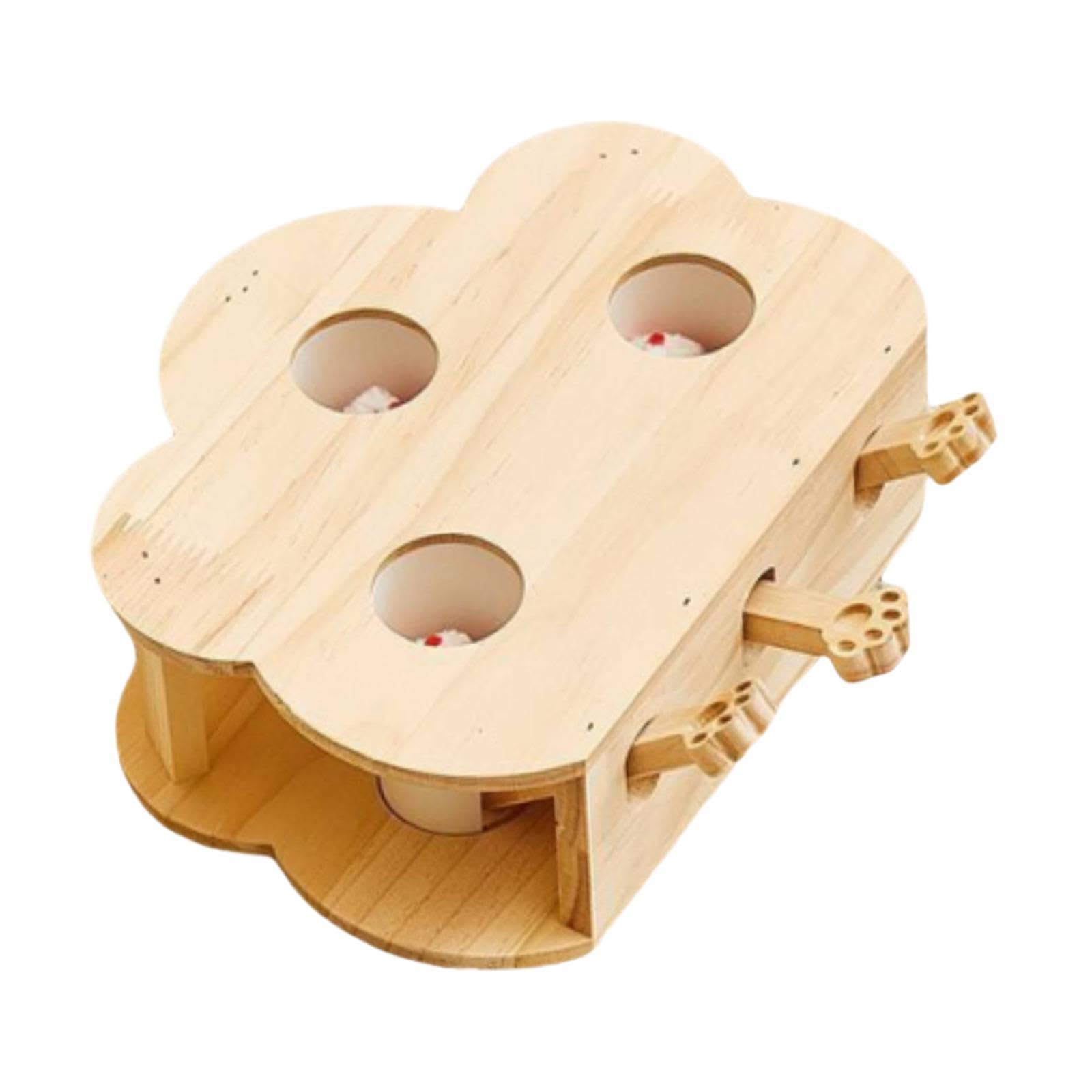Whack a Cat Toy: Interattivo in Legno per Gatti, Gioco di Cattura E Apprendimento a più Livelli per Gatti Attivi, Ideale per La Casa, 3 Fori