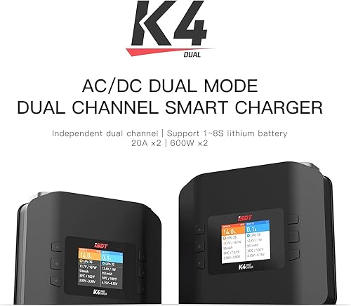 Miniatura 3 de ISDT Cargador de batería K4 Dual Lipo Descargador 18S RC Cargador de batería AC 400W DC 600Wx2 para la vida, LilonHv, Pb, NiMHCd Cargador de