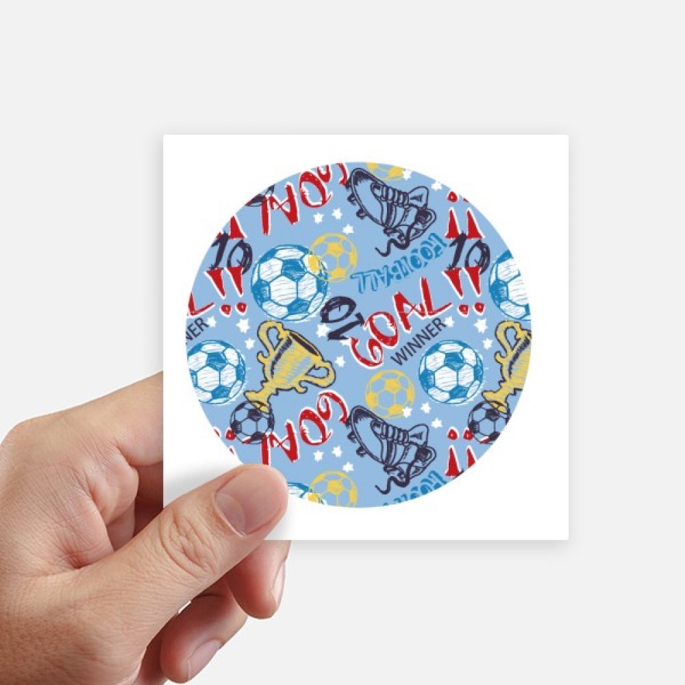 Autocollant carré football vainqueur 10cm DIYthinker déco multiusage pour ordinateur et mur x8
