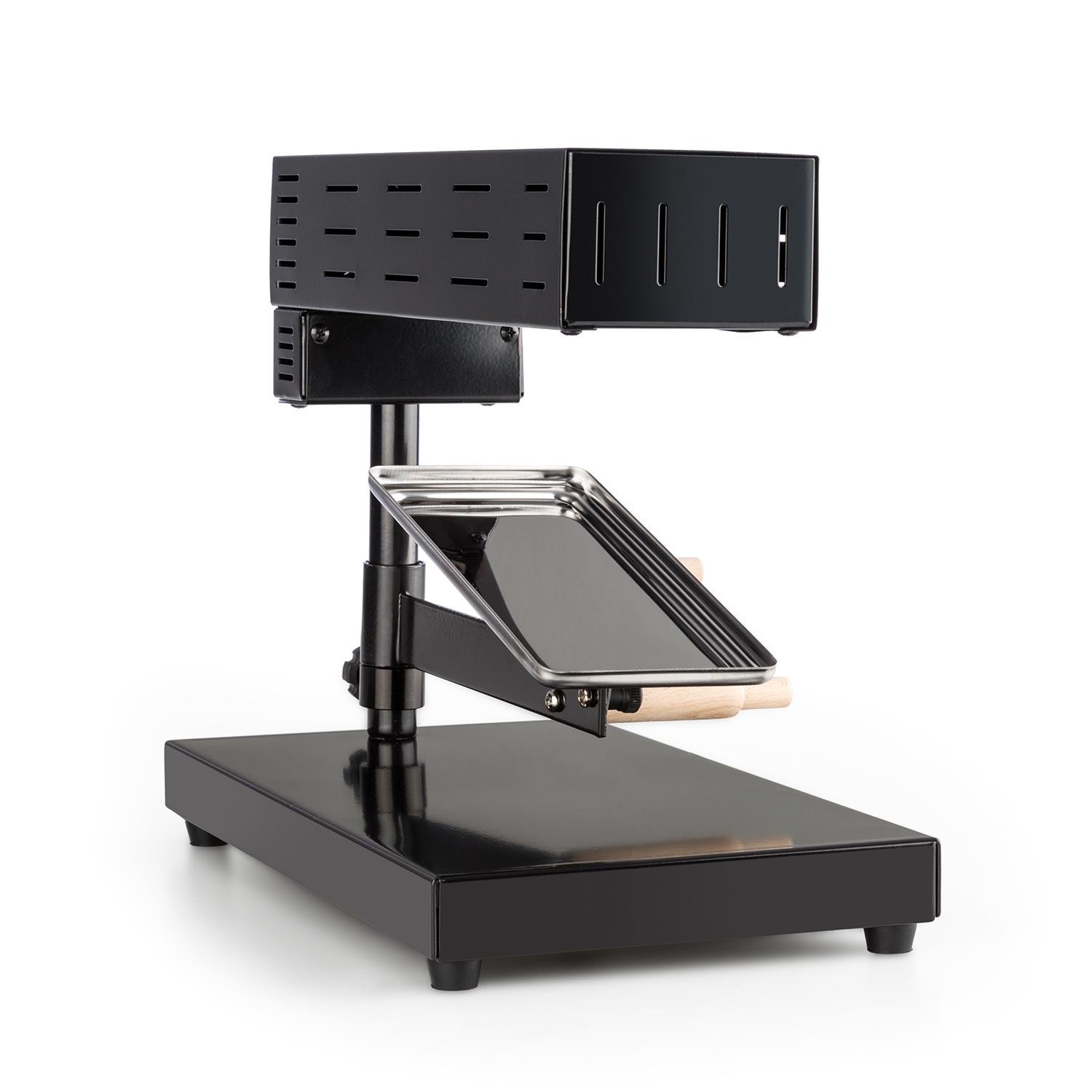 Klarstein Grill raclette do sera z topnikiem ze stali nierdzewnej, Obrotowy i regulowany grill raclette do sera w kawałku, Solidny szwajcarski 600W mały topnik do