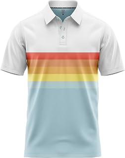 Classic Resort Wear Golf Polo – Tropical Hawaiian Men Performance Short Sleeve Shirt Moisture Dry Fit Casual S Thru 5XL Funny