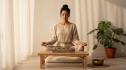 Miniatura 2 de Soporte para quemador de incienso y cono de madera, ataúd con compartimento de almacenamiento orgánico ecológico para cenizas, soporte Agarbatti