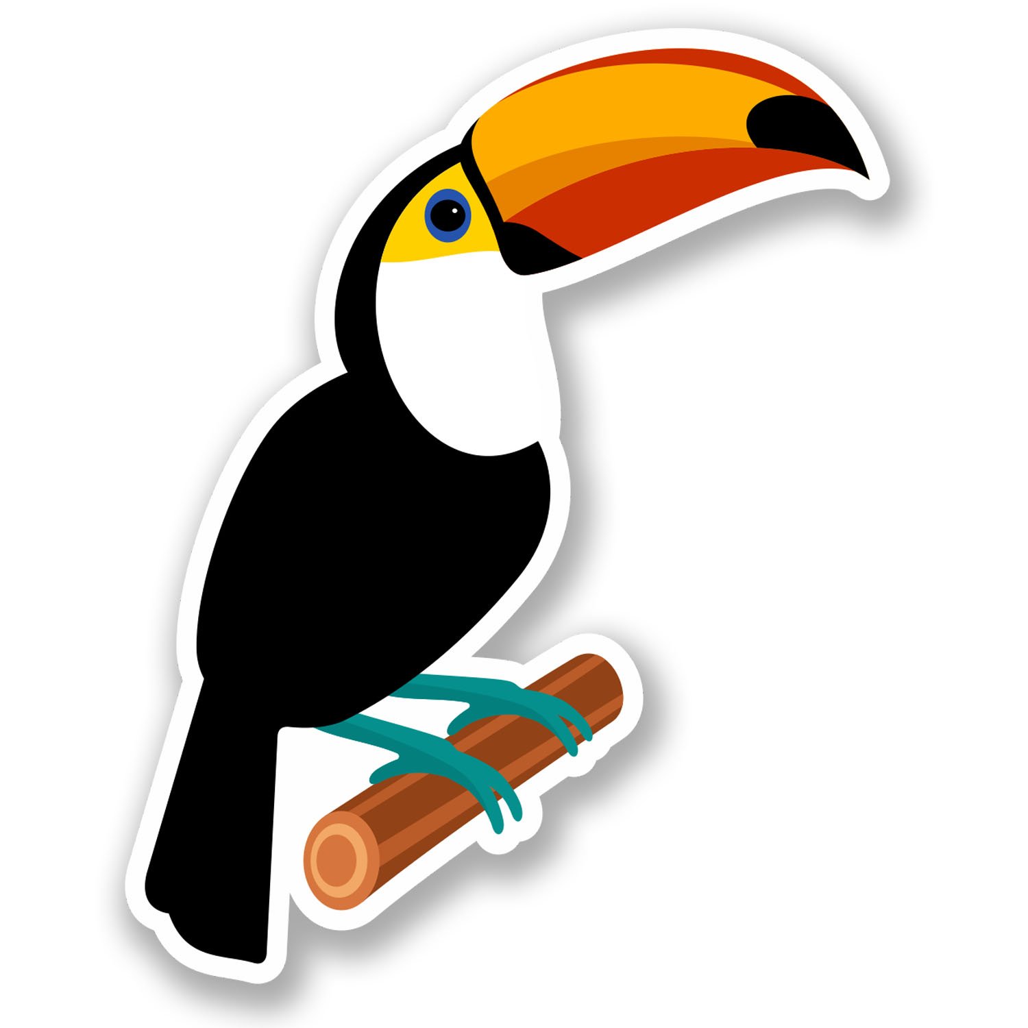 2 x 10cm Toucan Vinyl Sticker Bike Laptop Helmet Car Bike Bird Kids Fun #5822 (8cm Wide x 10cm Tall)