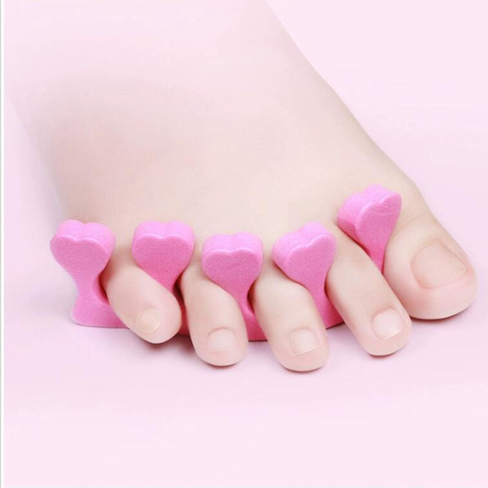 24 pezzi di pesca cuore toe divider, finger divider, unghie e toenail pad separazione, adatto per il miglioramento delle unghie, pedicure, applicazione gel, ecc. (rosa/viola)