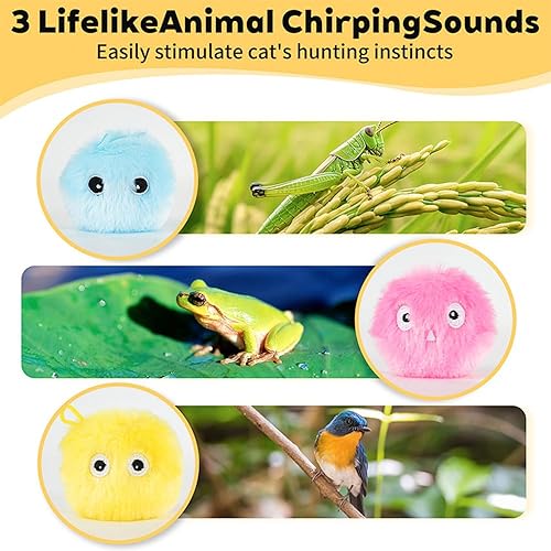 Miniatura 2 de Bola interactiva inteligente gato juguete de entrenamiento eléctrico de peluche Gatito toque sonido Pet Product Squeak Toy Chipring Ball