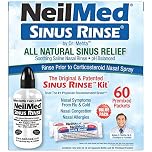 NeilMed Sinus Rinse - A Complete Sinus Nasal Rinse Kit with 60 Premixed Packets