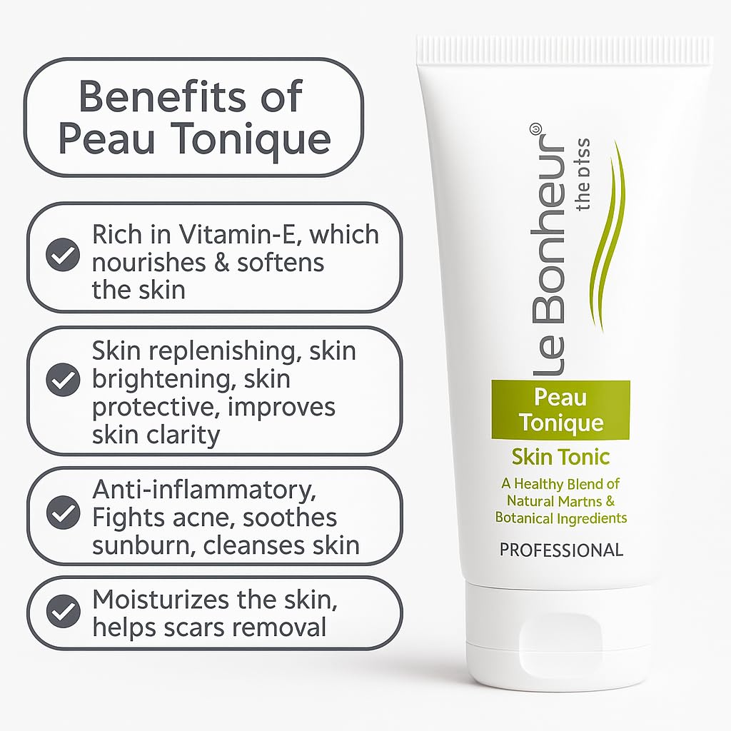 Le Bonheur Peau Tonique For Healthy Skin | Skin Tonique | Deep Moisturizing | Rejuvenate Skin Cell | Skin Care Routine | Balances The Skin Ph | Alcohol Free Skin Care Multi Use | Men & Women | 50 ml