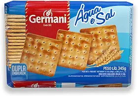 Biscoito Água E Sal Germani 345G, Biscoito Salgado Água E Sal, Azul, Um Clássico Leve E Crocante, Ingredientes Naturais Selecionados, Qualidade Com Excelência E Tradição, Receita Caseira Desde 1892