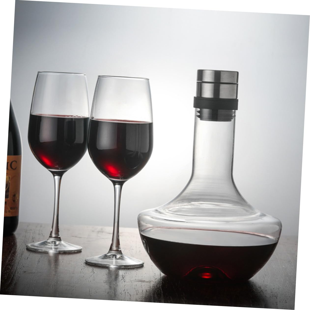 TOYANDONA Decantador de Vino Rápido de Vidrio Transparente Decantador Hogar de Vino Portátil de Vidrio Doméstico para Servir Tinto