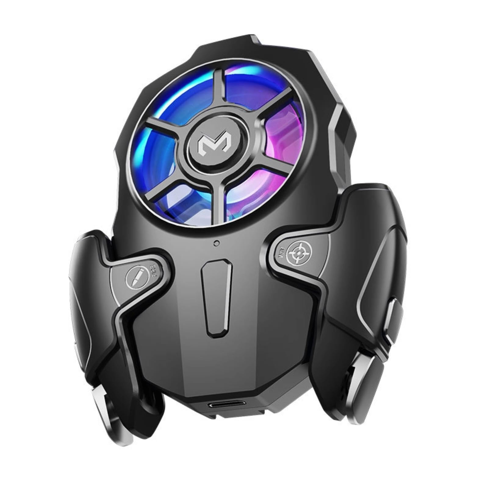 Controller di Gioco Mobile con Ventola di Raffreddamento, Gamepad Joystick Trigger Gioco Mobile, Luce RGB, a 3 Velocità, Batteria a Lunga Durata, Radiatore di Gioco