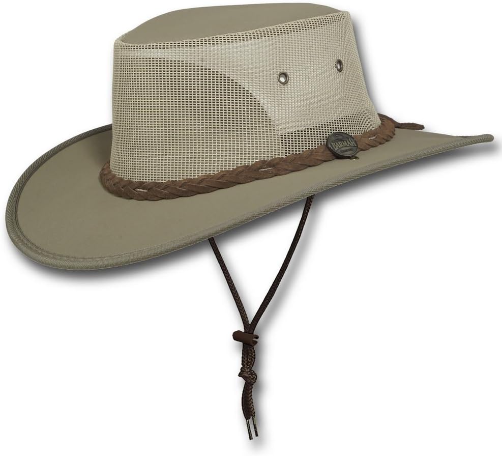 Barmah Hats Canvas Drover Hat 1057BE / 1057KH / 1057BR / 1057BL Khaki/Large AD