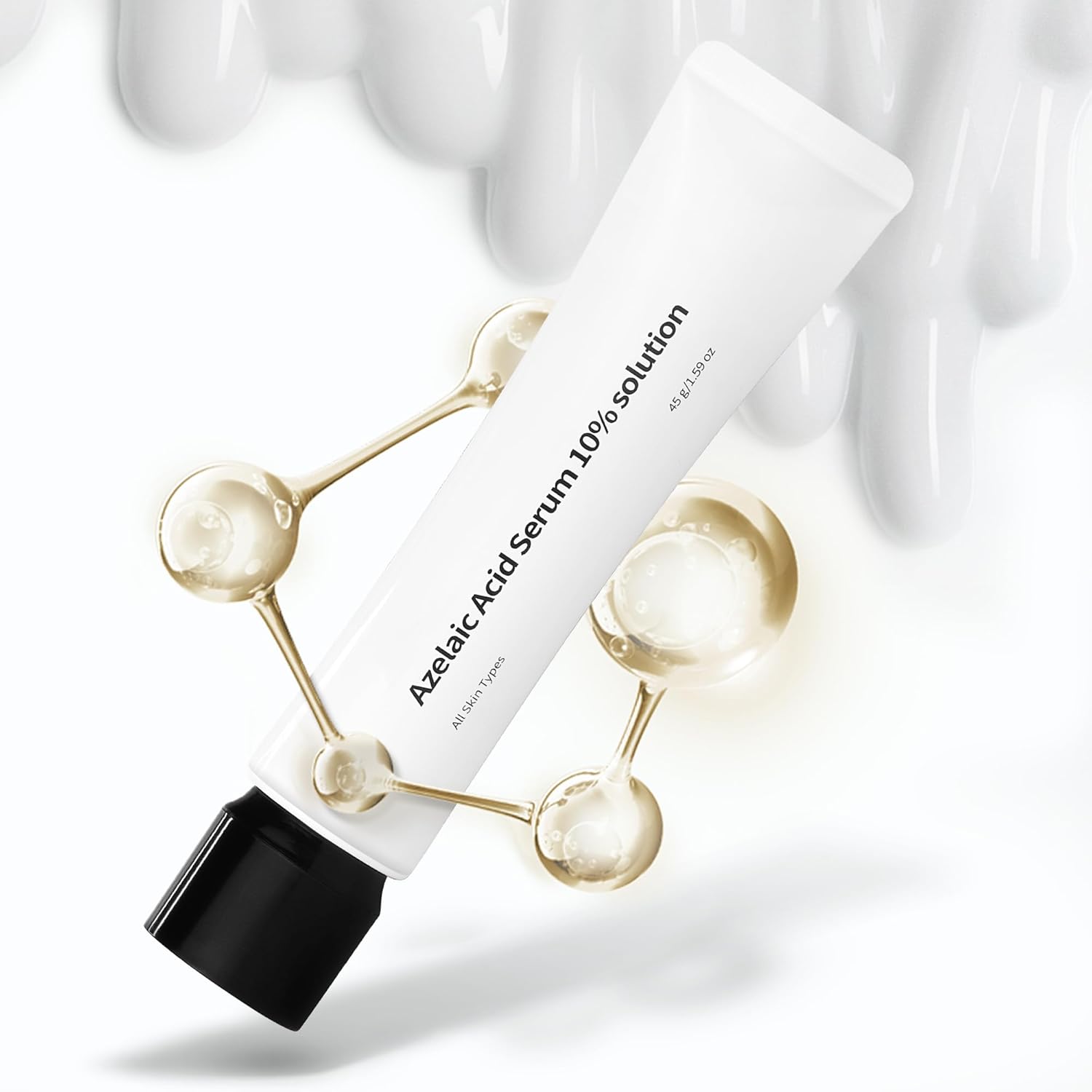 Azelaic Acid Serum Cream 10% Cystic Acne, Rosacea Treatment, Redness Relief, Hormonal Acne, Blemishes, Post-blemish Mark, Pore Refining, Sensitive Friendly Face & Back 1.59Oz