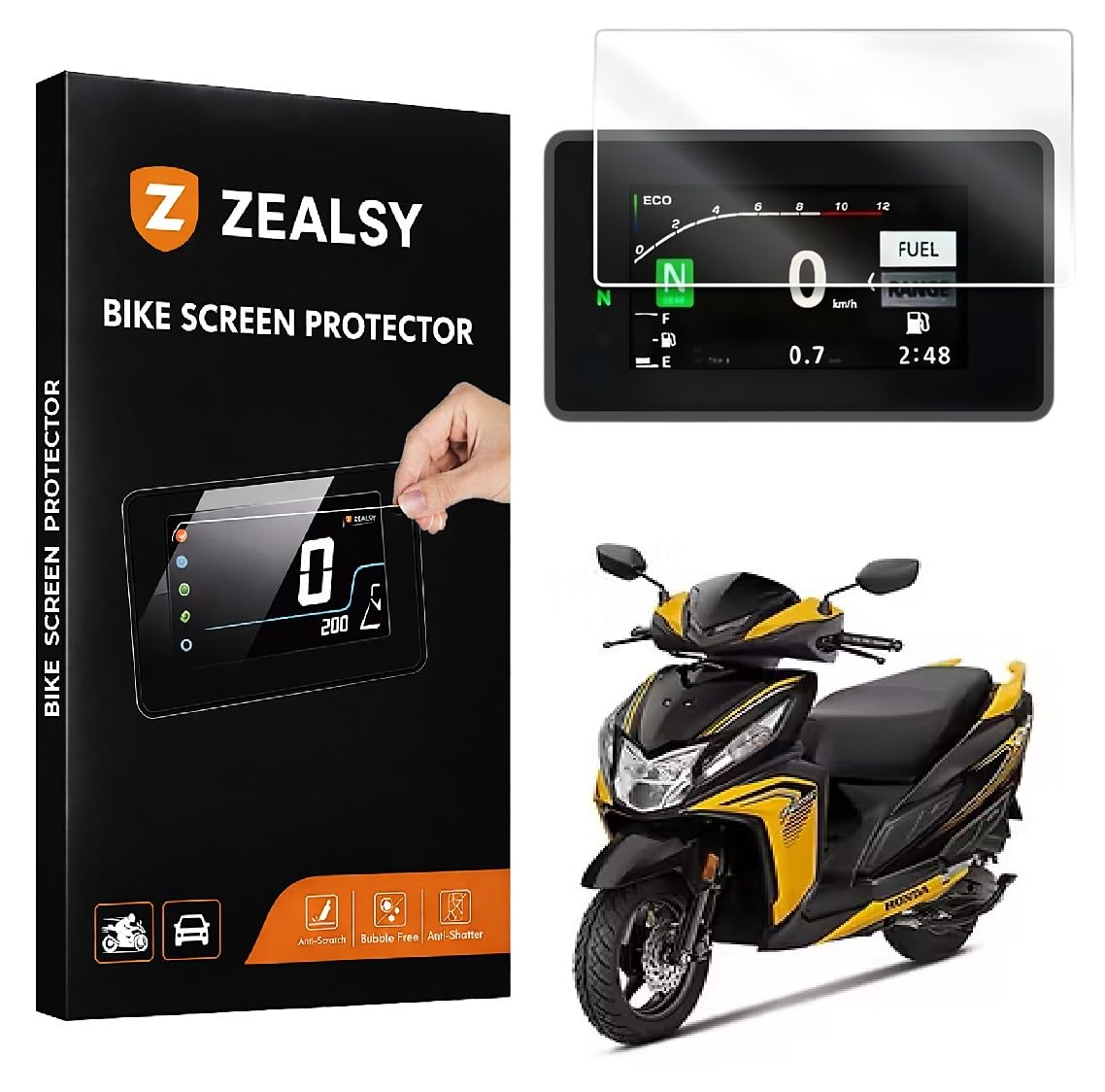 Screen Guard for Honda Dio 125 H-Smart – 9H Scratch Resistant Screen Shield | Shatter-Proof, Ultra-Clear & Dust-Proof 4.2" TFT Cluster Protector (1 Pack)-image-42