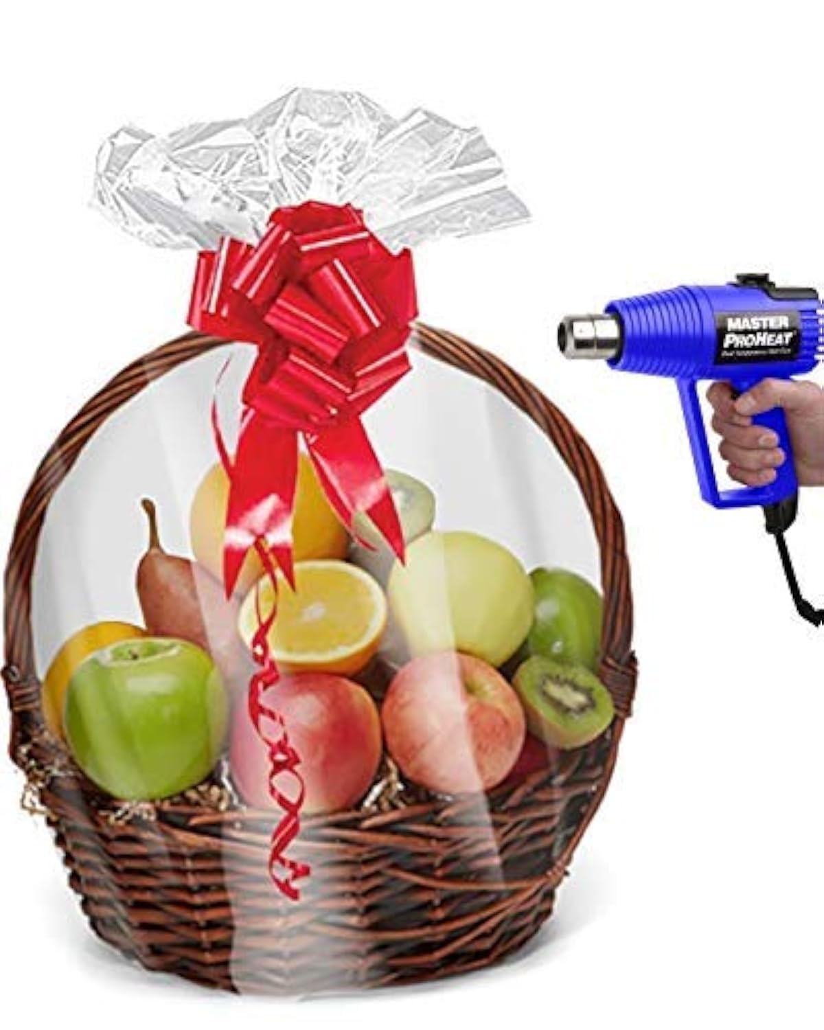 Purple Q Crafts Shrink Wrap Basket Bags 20 Pack For Gift Baskets Clear cellophane PVC Shrink Bags 24"X 30"