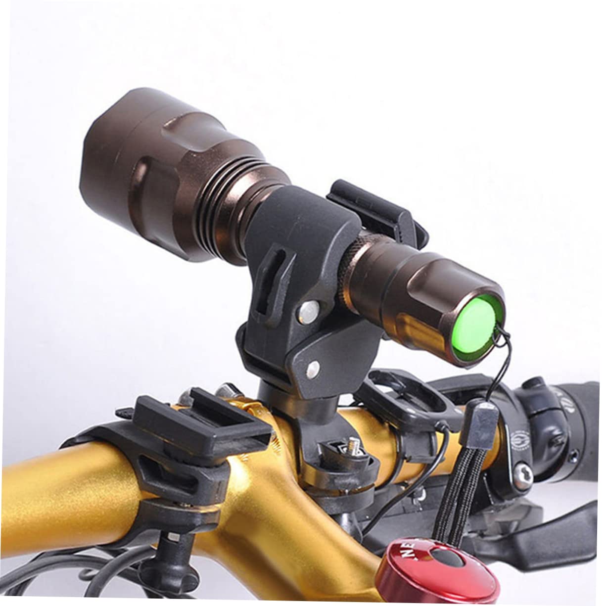 GANAZONO 3pcs Rotatable Bike Flashlight Holder Bracket for Night Cycling Sturdy Plastic Design Convenient Hands Lighting for Mountain and Road Biking