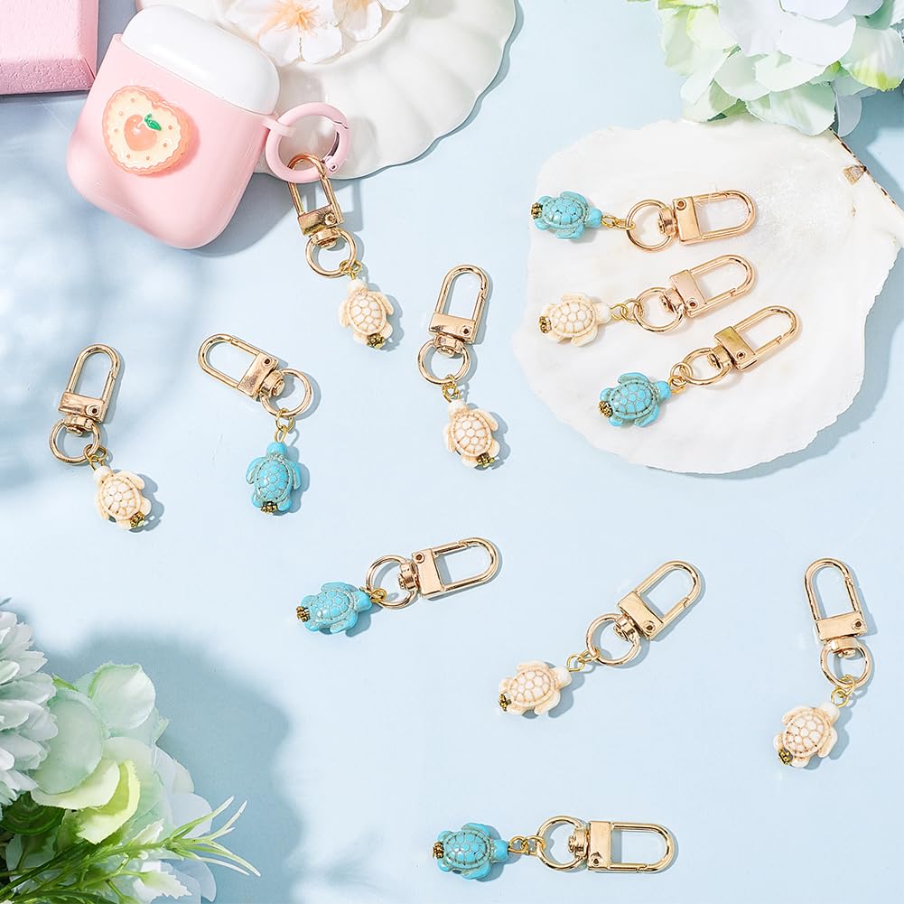 CRASPIRE 20Pcs Small Turtle Key Chain Ocean Themed Keychains Synthetic Turquoise Lucky Tortoise Summer Sea Beach Animal Life Pendant Keychain for DIY Car Key Keychains Party Favors Inspirational Gift - Image 4