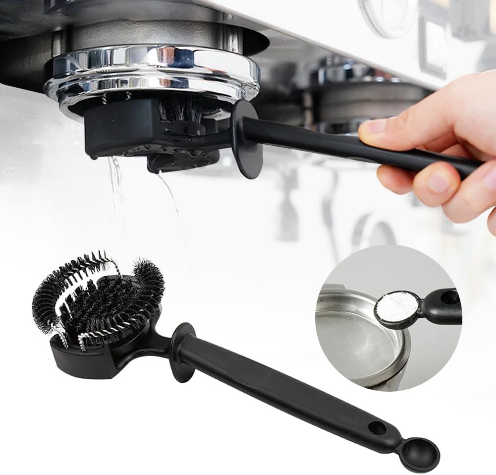 watchget Espresso Coffee Machine Cleaning Brush Espresso Group Head Cleaning Brush Detachable 360°Nylon Bristles Espresso Machine Cleaning Tool V2 58mm