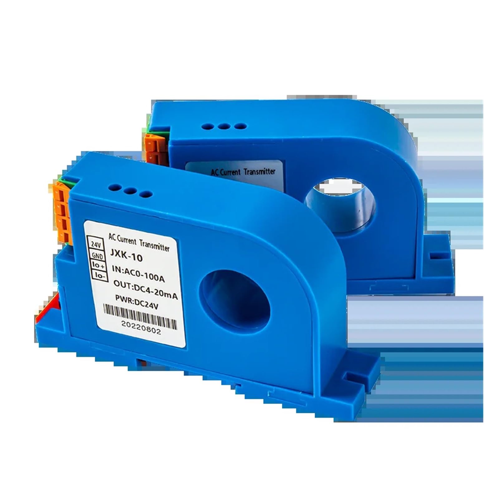 Transductor de presión Transmisor transductor amperios Corriente CC 10A 20A 30A 50A 1000A Entrada del Sensor Hall Convertidor Salida 4-20 mA Potencia 24 V(0-100A,4-20MA Output-DC Input)