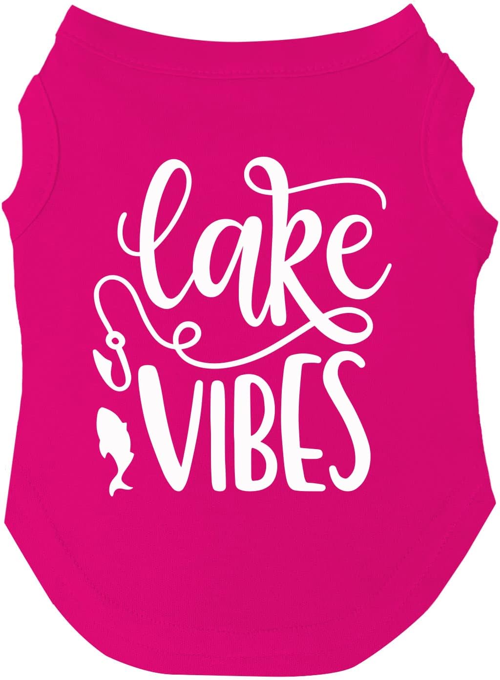 Lake Vibes Dog Tee Shirt Sizes for Puppies, Toys, and Large Breeds (Red, X-Small 117)