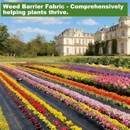 HANWRAPS 3.3FT×13FT Weed Barrier Fabric,Landscape Fabric, 3.2oz Weed Barrier Fabric Heavy Duty,Weed Control Garden Cloth,Woven Geotextile Fabric for Garden Beds, Underlayment, Commercial Driveway - Thumbnail 7