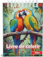 Livro de Colorir Aves, Gramatura 120g, A5, Um Desenho em Cada Folha, 50 desenhos