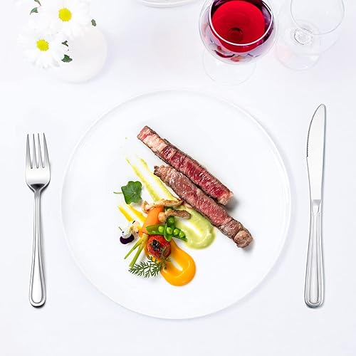 Miniatura 10 de E-far - Juego de 12 tenedores de postre de acero inoxidable de 6.7 pulgadas para el hogar, cocina o restaurante, no tóxicos y pulidos con espejo,