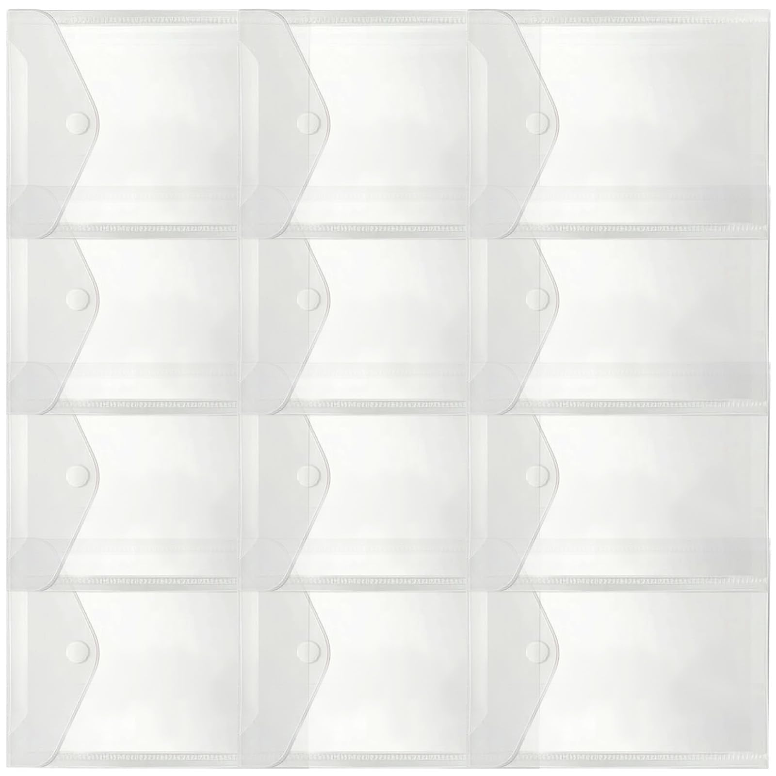 Zeiwohndc 7X9.5in 12 Pieces Pp Sticker Storage Bags With Easy Open Feature For Quick Access And Protective Sticker Collector Structure Multipurpose Clear Pp Bags With Button Great For Stickers Jewelry And Objects