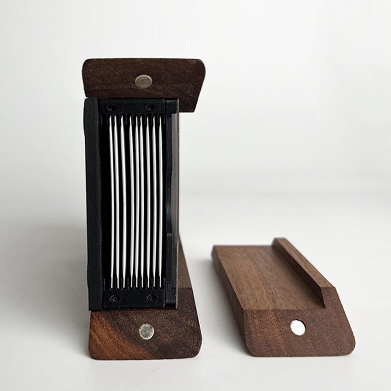 Marco de Fotos, Accesorio de Escritorio, Tarjetero Rectangular de Madera para