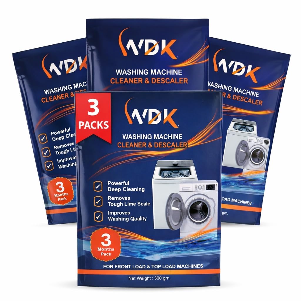 WDK Drum Cleaner & Descaler | Washing Machine Cleaning Powder | 3 Pack (300g) | Removes Tough Limescale & Improves Performance-image-13