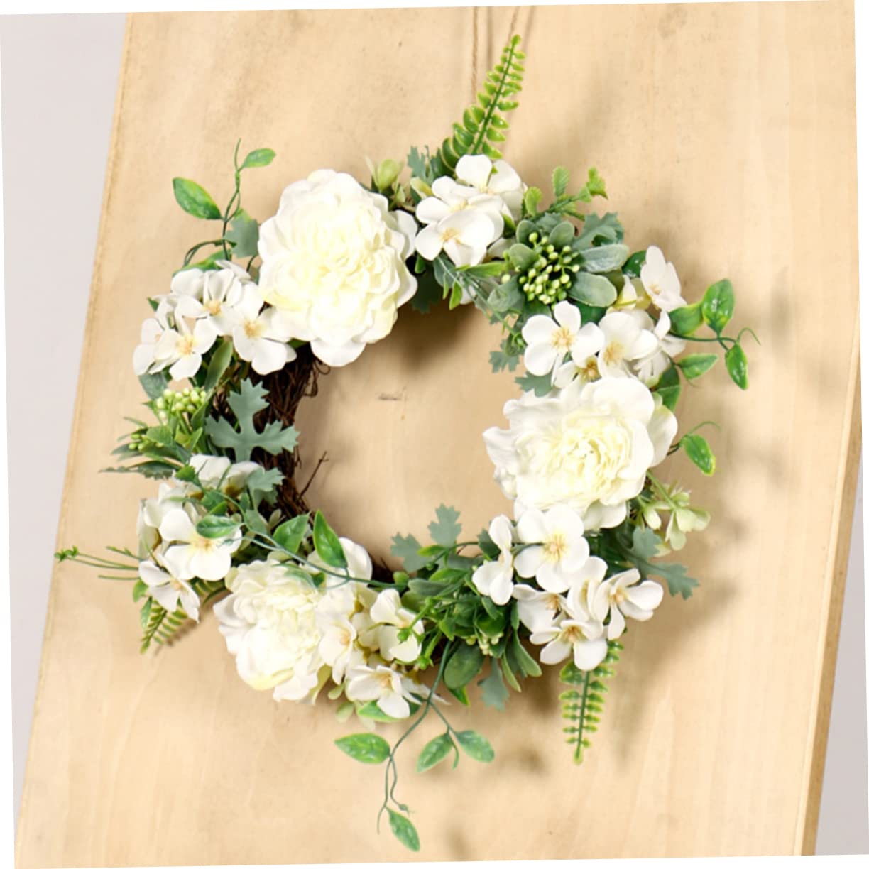 ABOOFAN 2stücke Künstlicher Camellia Blütenkranz Dekorativer Und Türschmuck Für Hochzeit Zuhause Feste Pflegeleicht Weiß Handgefertigt