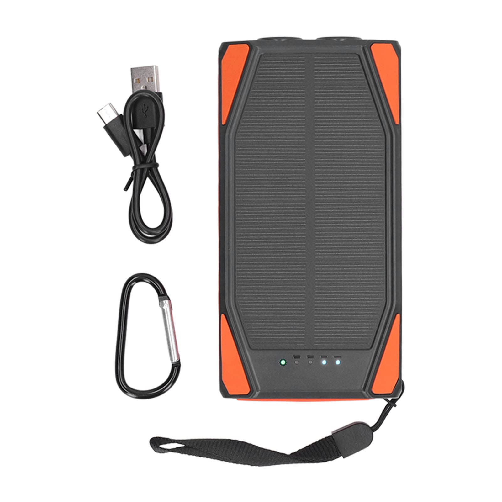 Power Bank Solare con Ricarica Rapida 10000mAh, Pannello | Ricarica wireless, doppie porte USB, compatibile per esterni, materiale ABS, design leggero