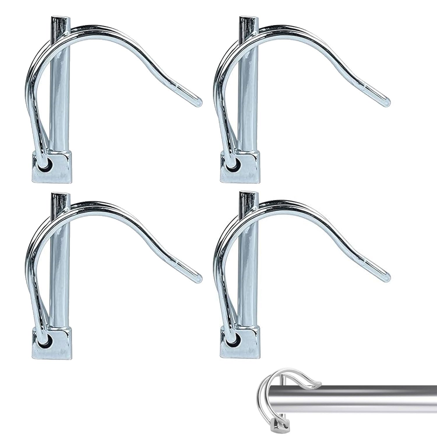Set di 4 Perni a Molla Tubolari 6x45mm in Acciaio Inossidabile,con Chiusura a Scatto Rapido per Bloccaggio Stabile,Ideali per Rimorchi,Attrezzature Agricole e Barche,Facili da Installare