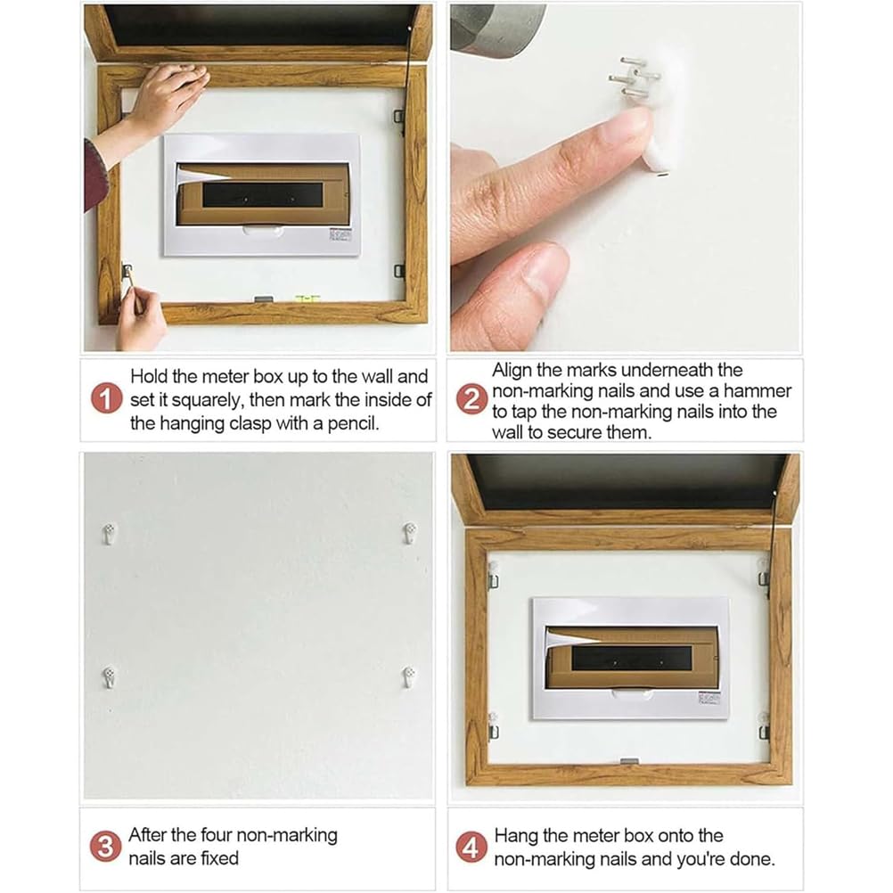 Funda decorativa abatible para panel eléctrico, oculta la caja de fusibles con diseño de marco de fotos, ideal para mejorar el interior del hogar