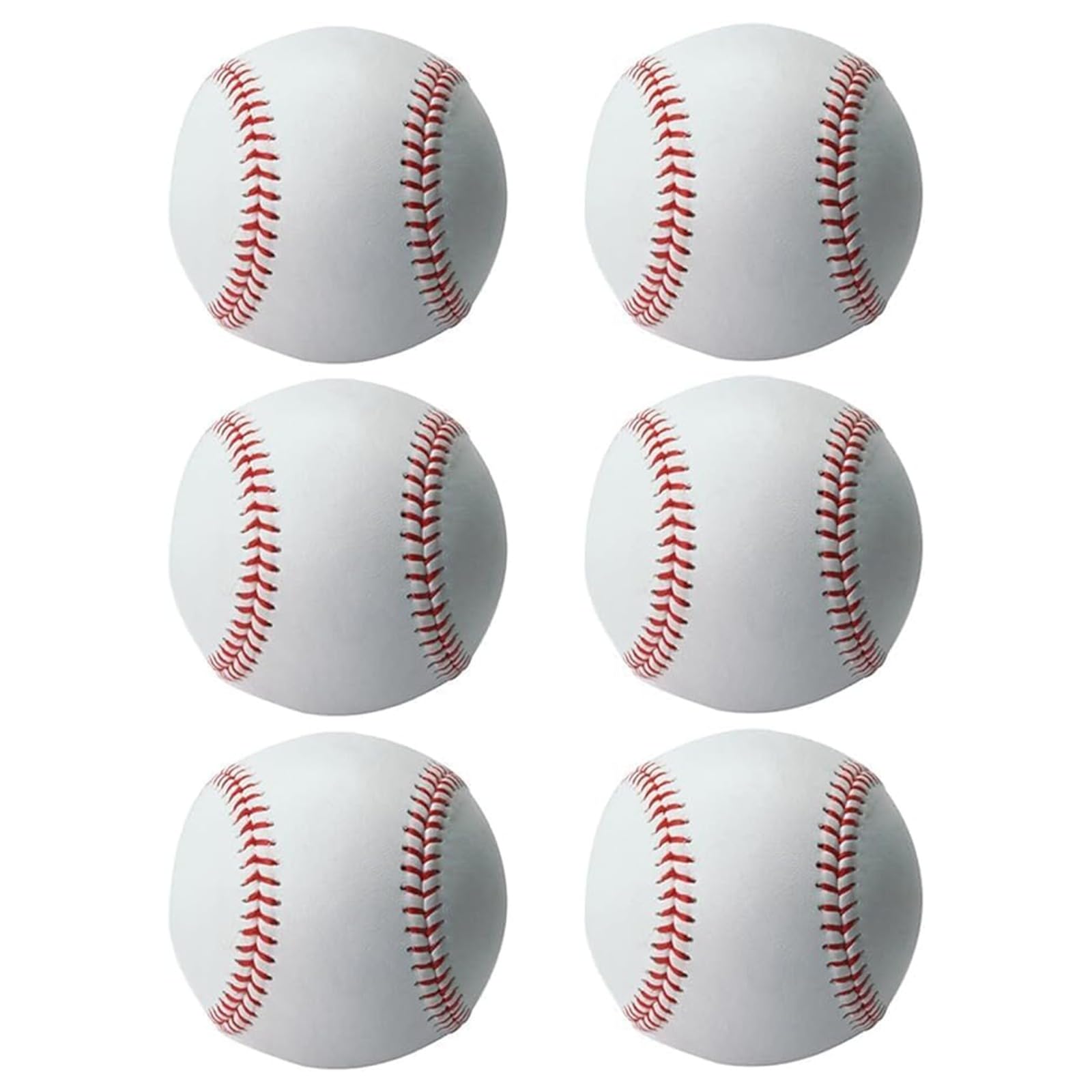 YSAMAX Baseball Ball, Soft Leather Sports Practice Baseballs, Flexible Rubber Leather Baseball, Baseball For Outdoor Sports, Stitched Exterior, For Youth And Adult, Easy To Grasp (6 PCS)