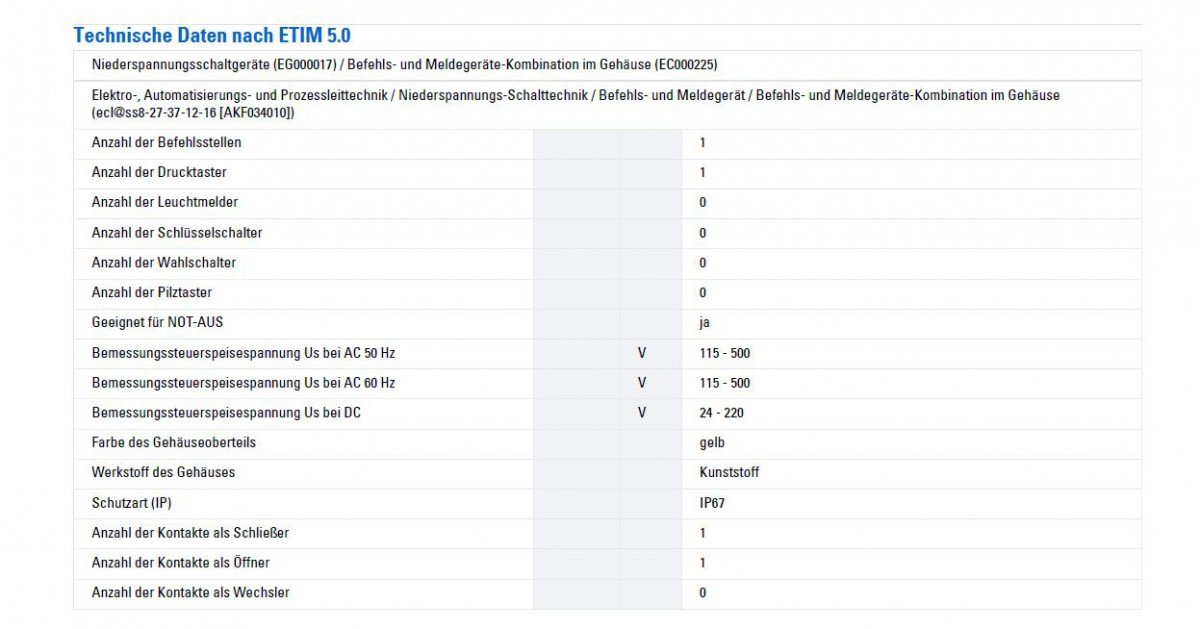 Eaton 216523 not-Halt/aus-Taste, D = 38 mm, Schlüsselentriegelt, unbeleuchtet, 1 Öffner, 1 Schließer, Aufbau