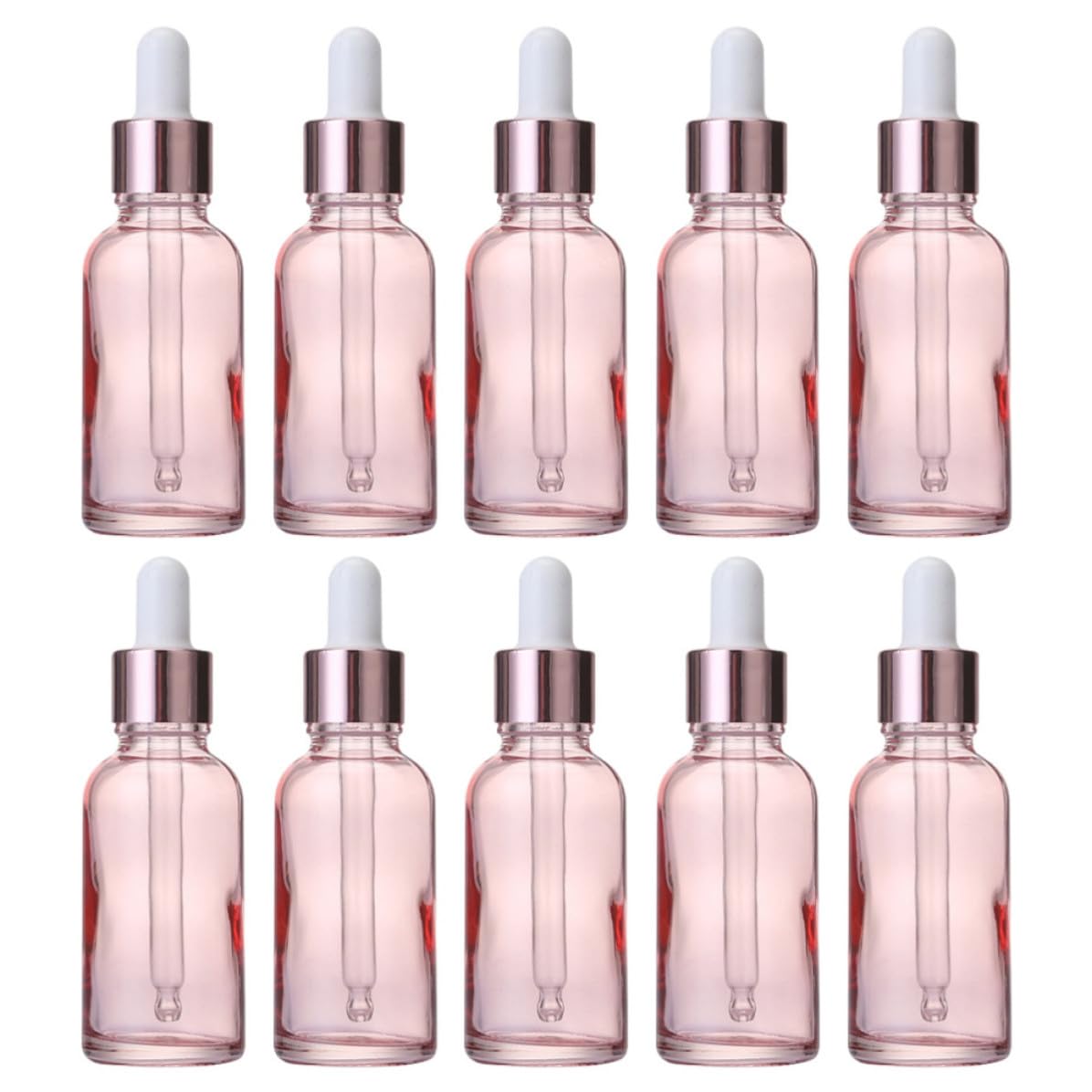 Boccetta Contagocce 10ml Rosa 30 Pezzi in Vetro