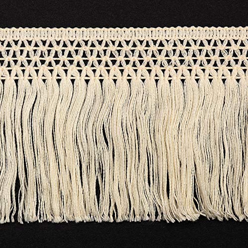 4-Yards 4" Vintage Knotted Cotton Fringe, Tr-11873 (Ivory) #TOP12